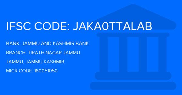 Jammu And Kashmir Bank Tirath Nagar Jammu Branch IFSC Code