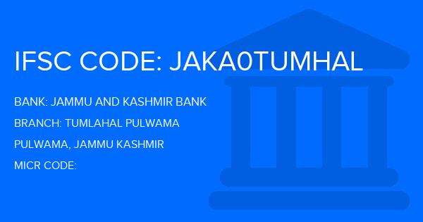 Jammu And Kashmir Bank Tumlahal Pulwama Branch IFSC Code