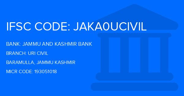 Jammu And Kashmir Bank Uri Civil Branch IFSC Code