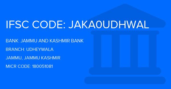 Jammu And Kashmir Bank Udheywala Branch IFSC Code