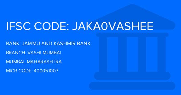 Jammu And Kashmir Bank Vashi Mumbai Branch IFSC Code