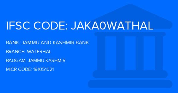 Jammu And Kashmir Bank Waterhal Branch IFSC Code