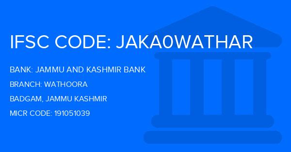 Jammu And Kashmir Bank Wathoora Branch IFSC Code