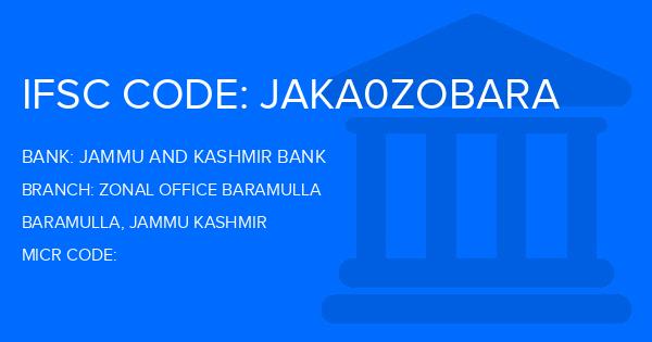 Jammu And Kashmir Bank Zonal Office Baramulla Branch IFSC Code