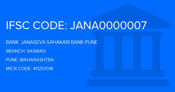 Janaseva Sahakari Bank Pune Saswad Branch IFSC Code