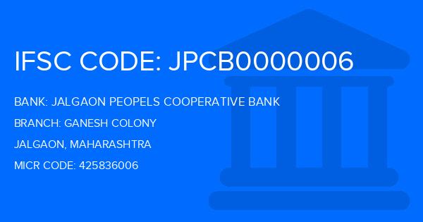 Jalgaon Peopels Cooperative Bank Ganesh Colony Branch IFSC Code