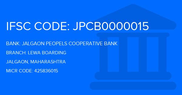 Jalgaon Peopels Cooperative Bank Lewa Boarding Branch IFSC Code