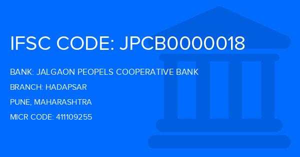 Jalgaon Peopels Cooperative Bank Hadapsar Branch IFSC Code