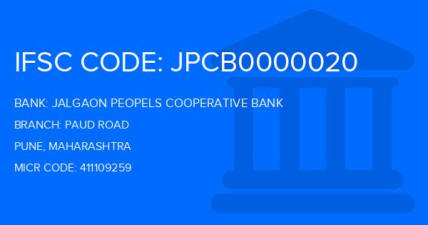 Jalgaon Peopels Cooperative Bank Paud Road Branch IFSC Code