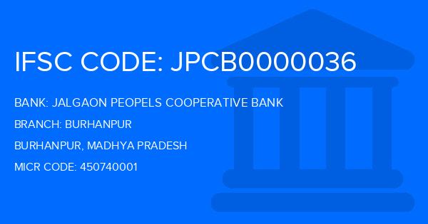Jalgaon Peopels Cooperative Bank Burhanpur Branch IFSC Code