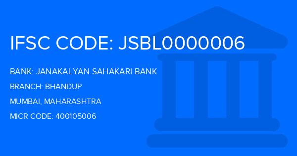 Janakalyan Sahakari Bank Bhandup Branch IFSC Code