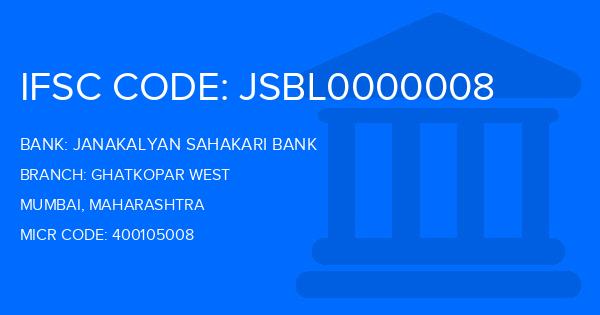 Janakalyan Sahakari Bank Ghatkopar West Branch IFSC Code