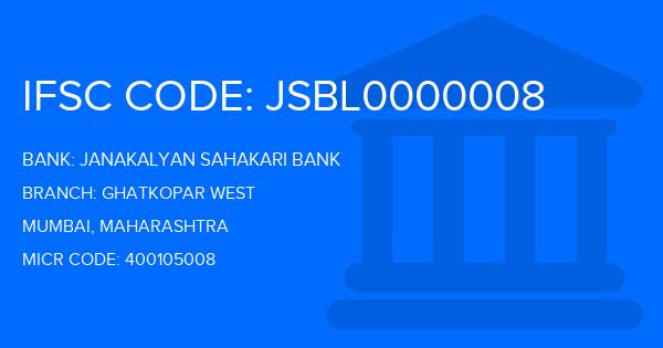 Janakalyan Sahakari Bank Ghatkopar West Branch IFSC Code