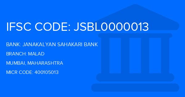Janakalyan Sahakari Bank Malad Branch IFSC Code