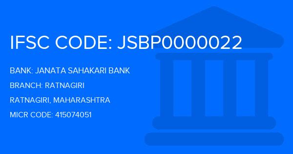 Janata Sahakari Bank Ratnagiri Branch IFSC Code