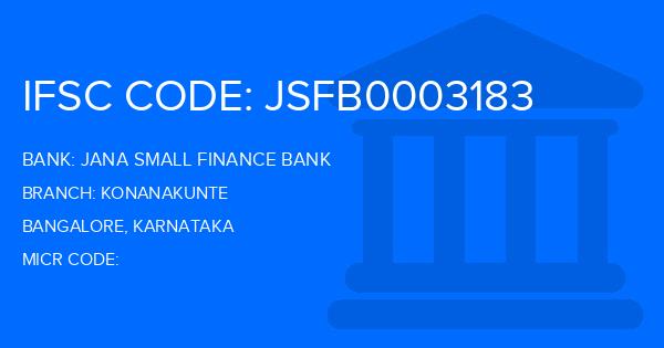 Jana Small Finance Bank Konanakunte Branch IFSC Code