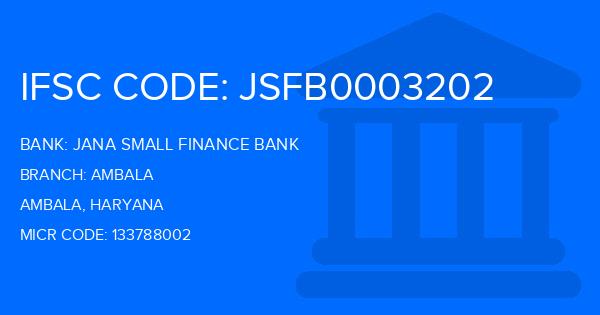 Jana Small Finance Bank Ambala Branch IFSC Code