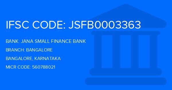 Jana Small Finance Bank Bangalore Branch IFSC Code