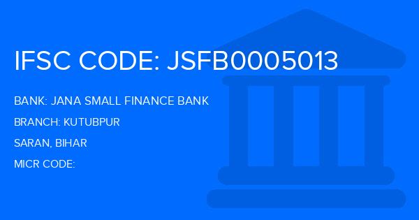 Jana Small Finance Bank Kutubpur Branch IFSC Code