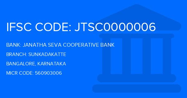 Janatha Seva Cooperative Bank Sunkadakatte Branch IFSC Code