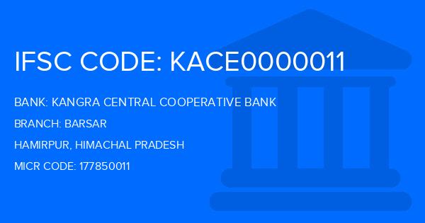 Kangra Central Cooperative Bank (KCCB) Barsar Branch IFSC Code