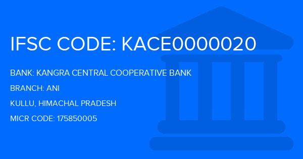 Kangra Central Cooperative Bank (KCCB) Ani Branch IFSC Code