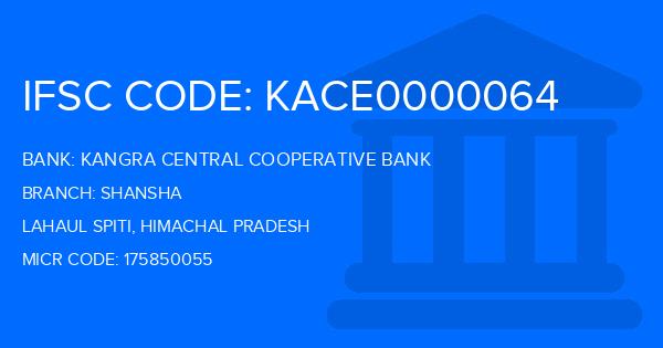 Kangra Central Cooperative Bank (KCCB) Shansha Branch IFSC Code