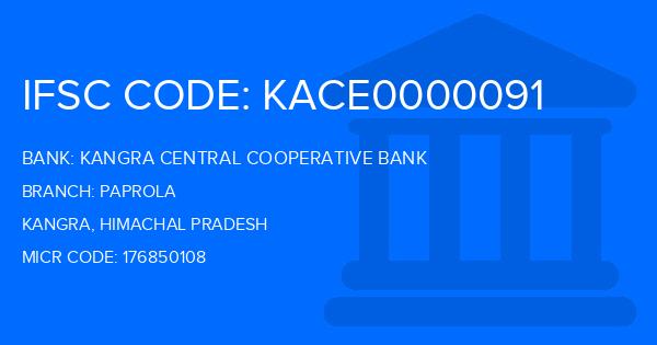 Kangra Central Cooperative Bank (KCCB) Paprola Branch IFSC Code