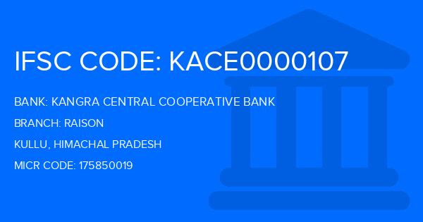 Kangra Central Cooperative Bank (KCCB) Raison Branch IFSC Code