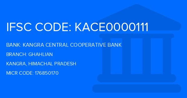 Kangra Central Cooperative Bank (KCCB) Ghahlian Branch IFSC Code