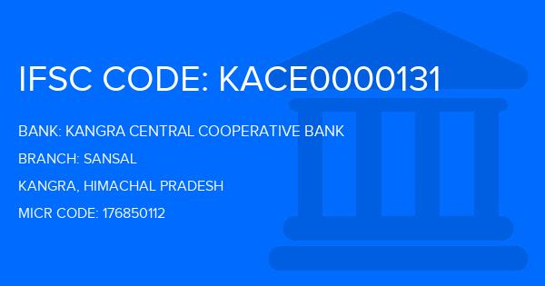 Kangra Central Cooperative Bank (KCCB) Sansal Branch IFSC Code