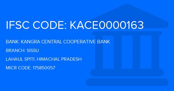 Kangra Central Cooperative Bank (KCCB) Sissu Branch IFSC Code