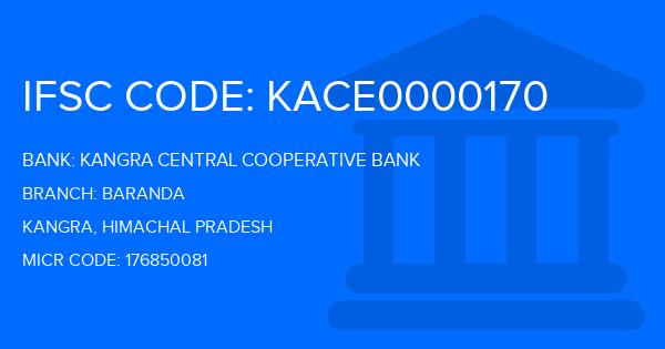 Kangra Central Cooperative Bank (KCCB) Baranda Branch IFSC Code