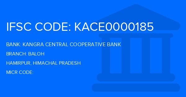 Kangra Central Cooperative Bank (KCCB) Baloh Branch IFSC Code