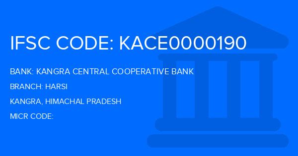 Kangra Central Cooperative Bank (KCCB) Harsi Branch IFSC Code