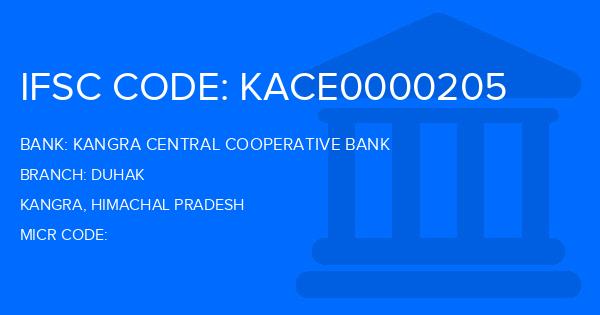 Kangra Central Cooperative Bank (KCCB) Duhak Branch IFSC Code