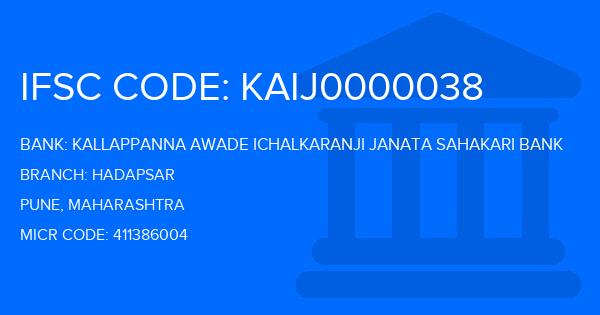 Kallappanna Awade Ichalkaranji Janata Sahakari Bank Hadapsar Branch IFSC Code