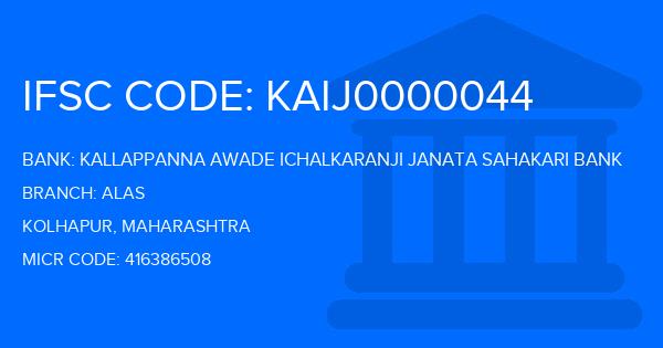 Kallappanna Awade Ichalkaranji Janata Sahakari Bank Alas Branch IFSC Code
