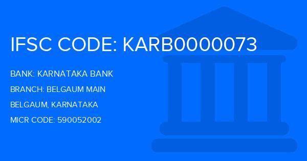 Karnataka Bank Belgaum Main Branch IFSC Code