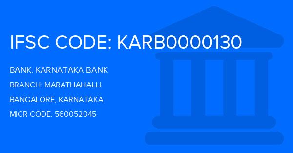 Karnataka Bank Marathahalli Branch IFSC Code