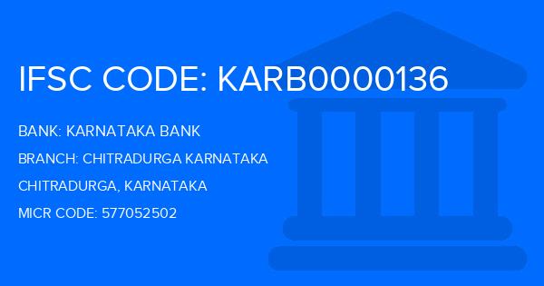 Karnataka Bank Chitradurga Karnataka Branch IFSC Code