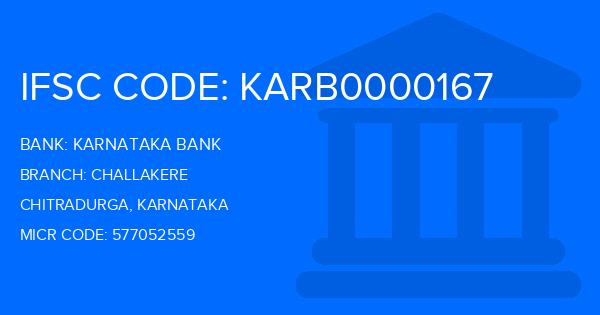 Karnataka Bank Challakere Branch IFSC Code