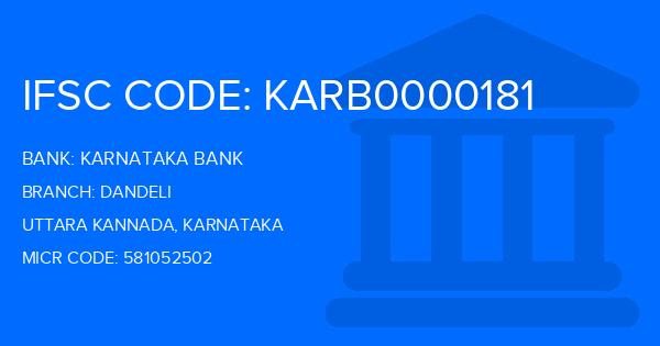 Karnataka Bank Dandeli Branch IFSC Code
