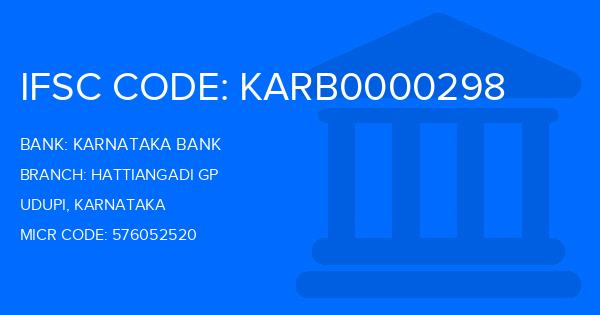Karnataka Bank Hattiangadi Gp Branch IFSC Code