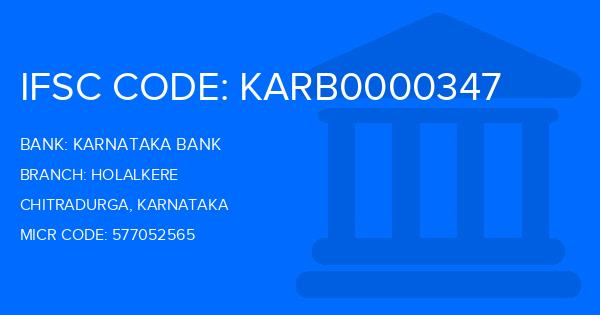 Karnataka Bank Holalkere Branch IFSC Code
