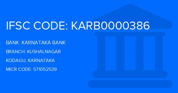 Karnataka Bank Kushalnagar Branch IFSC Code