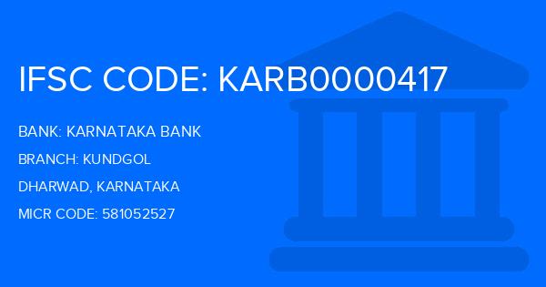 Karnataka Bank Kundgol Branch IFSC Code