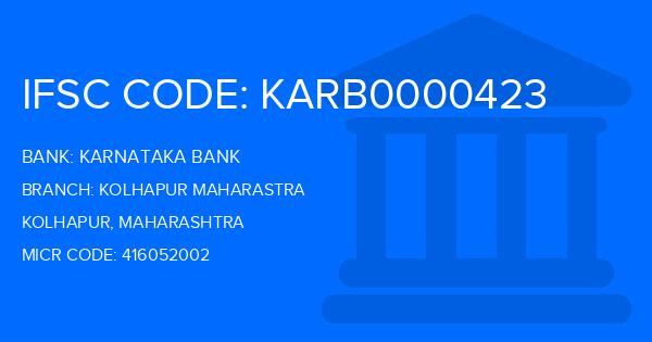 Karnataka Bank Kolhapur Maharastra Branch IFSC Code
