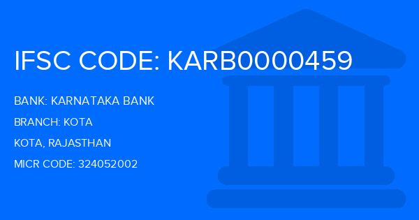 Karnataka Bank Kota Branch IFSC Code