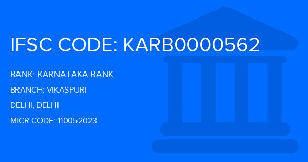 Karnataka Bank Vikaspuri Branch IFSC Code